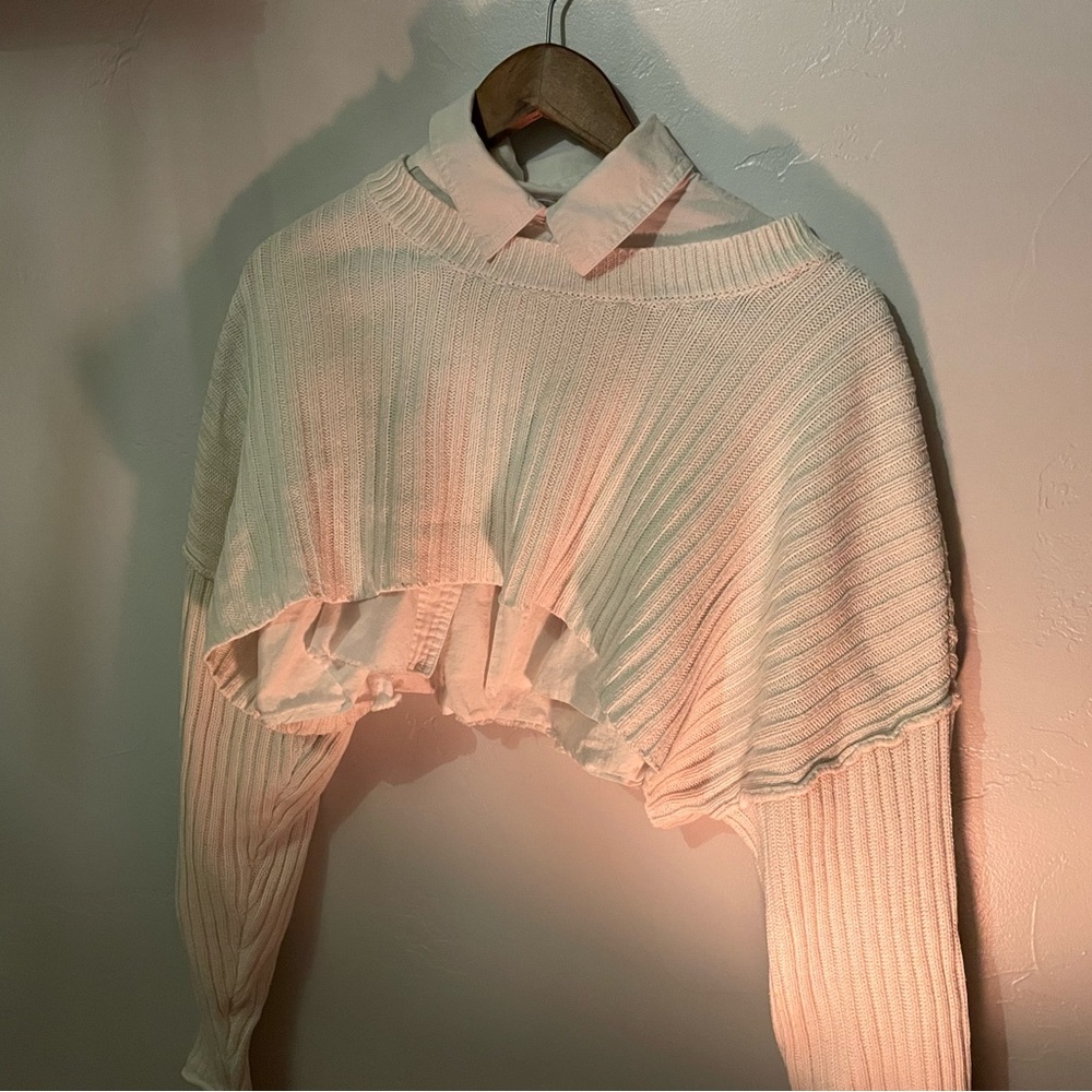 sweater/button up combo